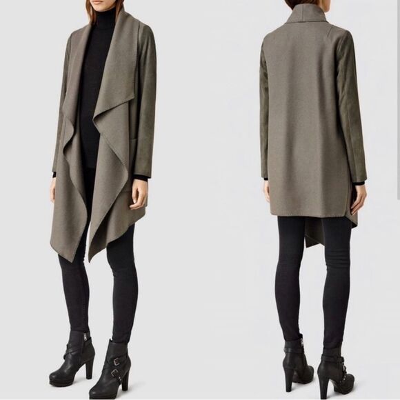 All Saints Jackets & Blazers - AllSaints Suri Roux Coat, Light Khaki
